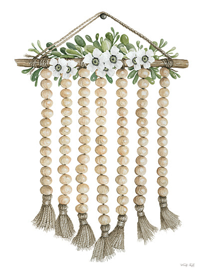 Cindy Jacobs CIN3370 - CIN3370 - Poppies and Beads - 12x16 Beads, Flowers, Poppies, White Poppies, Wall Hanging, Bohemian, Tassels, Hippie, Retro from Penny Lane