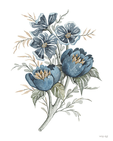 Cindy Jacobs CIN3396 - CIN3396 - Blue Botanical Peonies - 12x16 Blue Peonies, Peonies, Flowers, Botanical, Blooms from Penny Lane