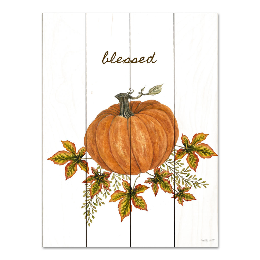 Cindy Jacobs CIN3404PAL - CIN3404PAL - Blessed Pumpkin - 12x16 Blessed, Pumpkin, Fall, Autumn, Leaves, Typography, Signs from Penny Lane