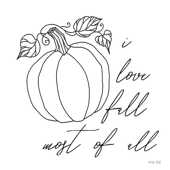 Cindy Jacobs CIN3414 - CIN3414 - I Love Fall Most of All - 12x12 I Love Fall Most of All, Pumpkins, Black & White, Fall, Autumn, Typography, Signs from Penny Lane