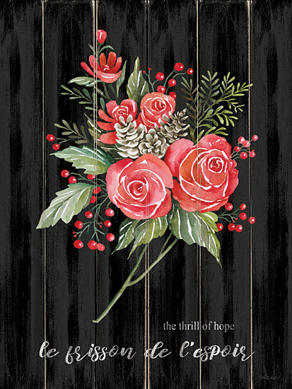Cindy Jacobs CIN3447 - CIN3447 - Thrill of Hope Floral - 12x16 Christmas, Holidays, Flowers, Christmas Flowers, The Thrill of Hope, French, Typography, Signs, Red Flowers, Winter from Penny Lane