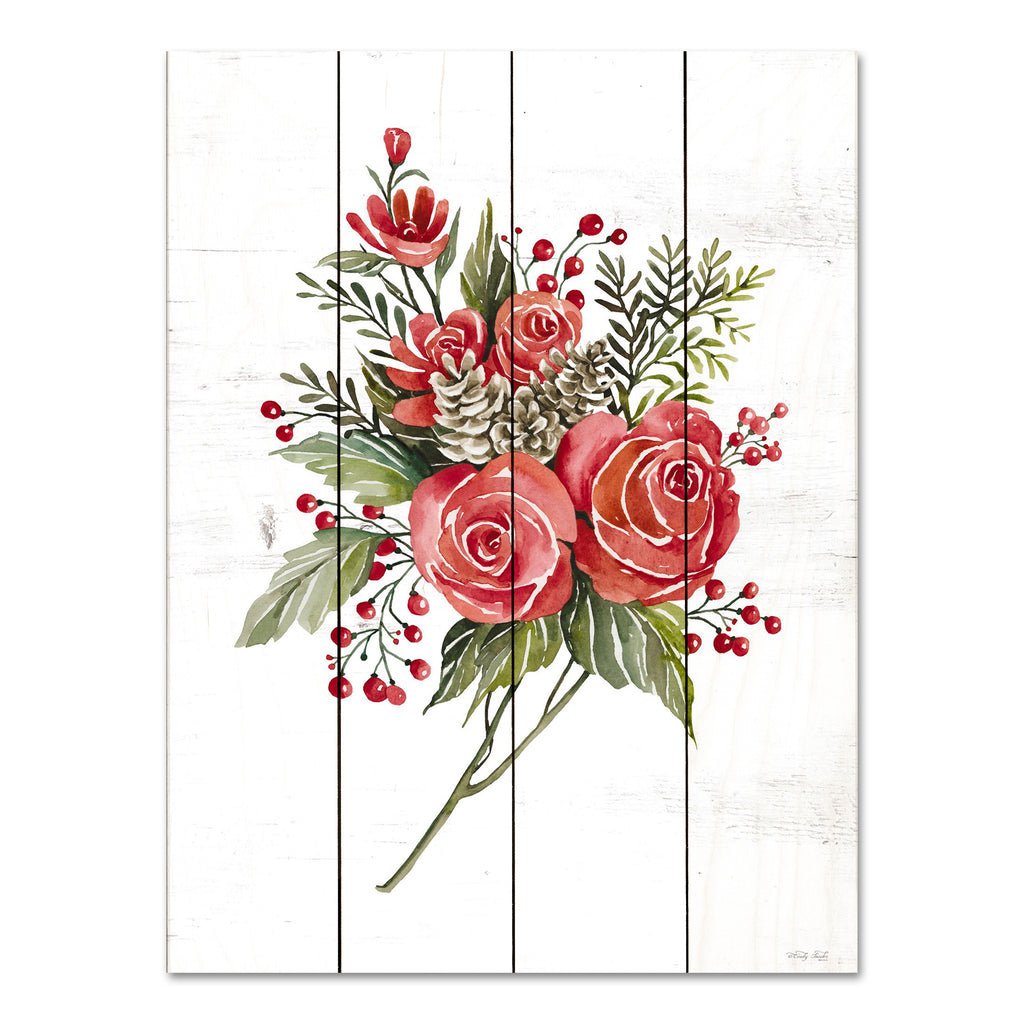 Cindy Jacobs CIN3450PAL - CIN3450PAL - Rose Christmas Botanical - 12x16 Red Roses, Roses, Pine Cones, Flowers, Berries, Botanical, Christmas Flowers, Red, Greenery, Christmas, Holidays from Penny Lane