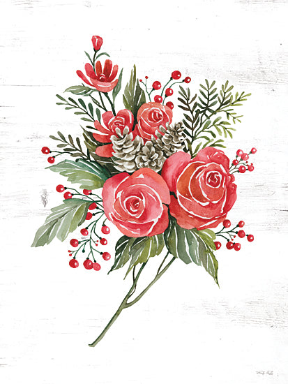 Cindy Jacobs CIN3450 - CIN3450 - Rose Christmas Botanical - 12x16 Red Roses, Roses, Pine Cones, Flowers, Berries, Botanical, Christmas Flowers, Red, Greenery, Christmas, Holidays from Penny Lane