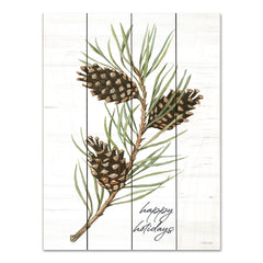 CIN3468PAL - Happy Holidays Pine Cones - 12x16