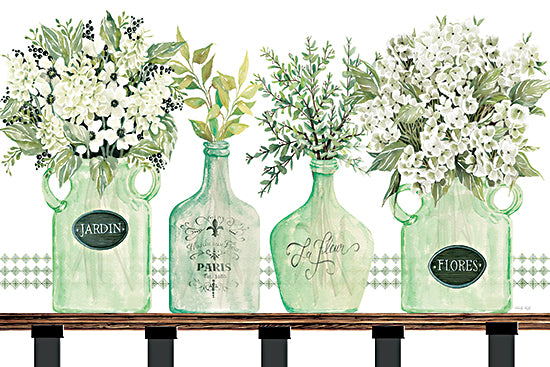 Cindy Jacobs CIN3478 - CIN3478 - Shades of Celadon - 18x12 Still Life, Flowers, Bouquets, Jars, Celadon, Greenery, French, Typography, Signs, Cottage/Farmhouse from Penny Lane