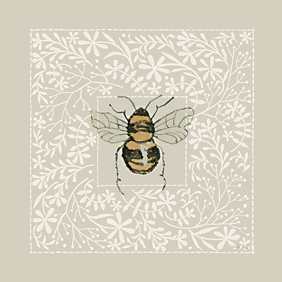 Cindy Jacobs CIN3491 - CIN3491 - Flower Bee I - 12x12 Bees, Flowers, Simplistic, Neutral Palette from Penny Lane