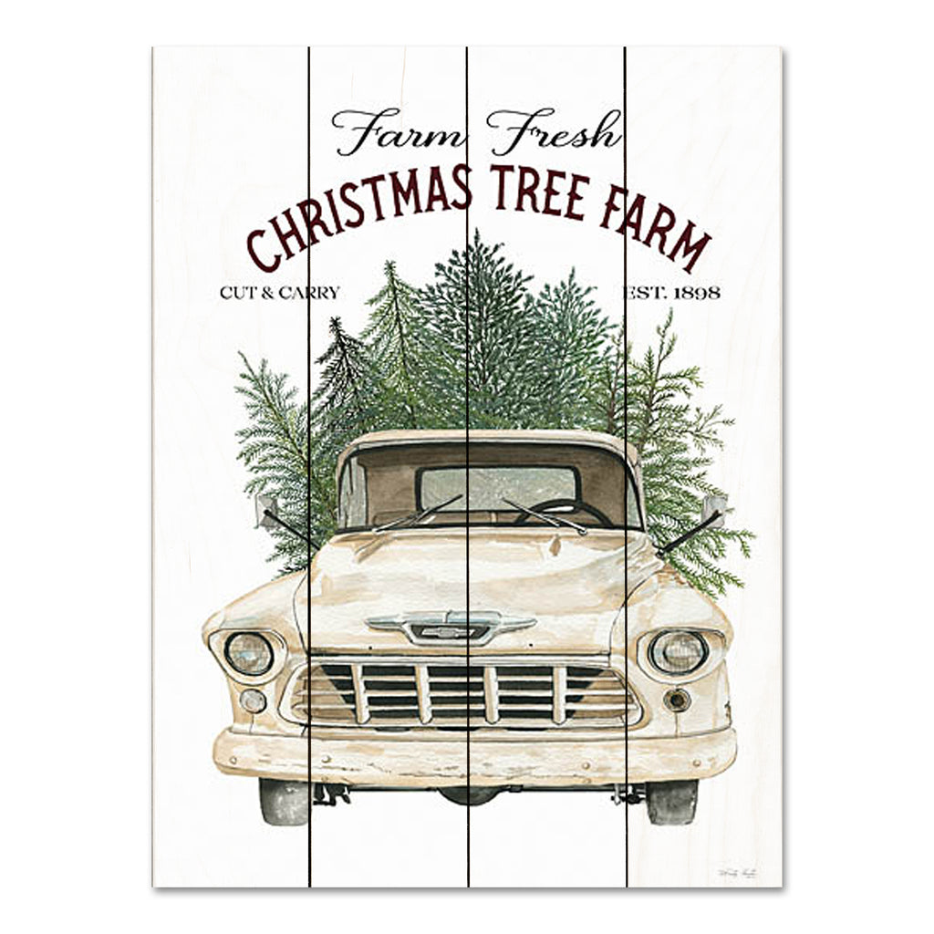 Cindy Jacobs CIN3574PAL - CIN3574PAL - Christmas Tree Farm - 12x16 Christmas, Holidays, Christmas Tree Farm, Christmas Trees, Truck, Pine Trees, Winter, Rustic, Typography, Signs, Advertisement from Penny Lane