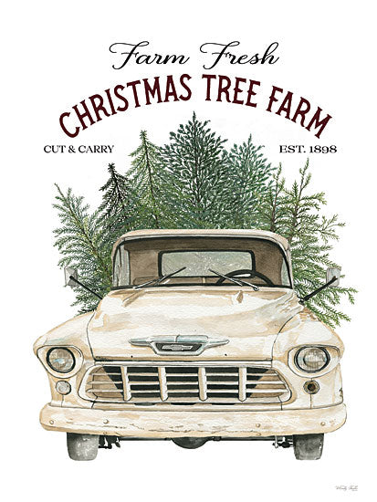 Cindy Jacobs CIN3574 - CIN3574 - Christmas Tree Farm - 12x16 Christmas, Holidays, Christmas Tree Farm, Christmas Trees, Truck, Pine Trees, Winter, Rustic, Typography, Signs, Advertisement from Penny Lane