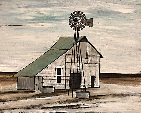Cindy Jacobs CIN3579 - CIN3579 - Barn on Barren Land - 16x12 Abstract, Barn, Silo, Farm, Rustic, Country, Landscape from Penny Lane