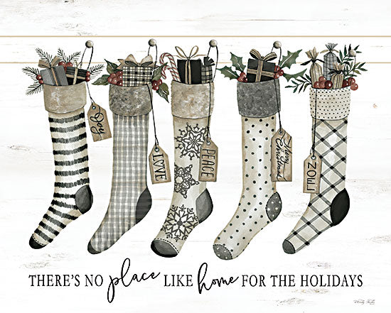 Cindy Jacobs CIN3585 - CIN3585 - There's No Place Like Home - 16x12 There's No Place Like Home, Christmas, Holidays, Stockings, Patterns, Typography, Signs from Penny Lane