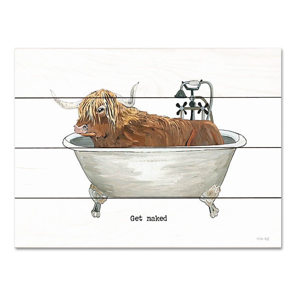 Cindy Jacobs CIN3595PAL - CIN3595PAL - Get Naked Cow - 16x12 Bath, Bathroom, Whimsical, Cow, Longhorn Cow, Farmhouse/Country, Get Naked, Typography, Signs from Penny Lane