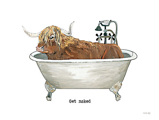 Cindy Jacobs CIN3595 - CIN3595 - Get Naked Cow - 16x12 Bath, Bathroom, Whimsical, Cow, Longhorn Cow, Farmhouse/Country, Get Naked, Typography, Signs from Penny Lane