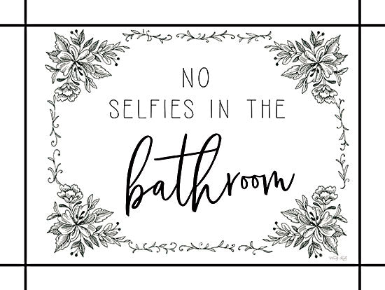Cindy Jacobs CIN3606 - CIN3606 - No Selfies in the Bathroom - 16x12 Bath, Bathroom, No Selfies in the Bathroom, Flowers, Signs, Typography, Black & White from Penny Lane