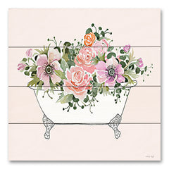 CIN3611PAL - Pink Floral Bath Tub I - 12x12