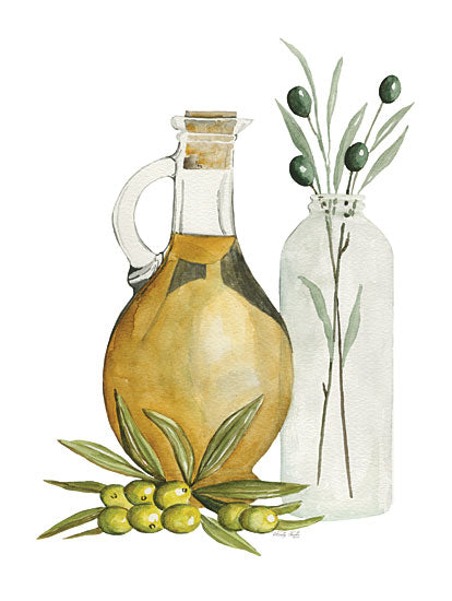 Cindy Jacobs CIN3625 - CIN3625 - Olive Oil Jar I - 12x16 Still Life, Kitchen, Olive Oil Jar, Olives, Glass Jar, Oils from Penny Lane
