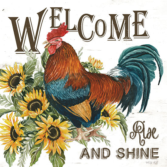 Cindy Jacobs CIN3652 - CIN3652 - Welcome Rise and Shine - 12x12 Kitchen, Farm, Chicken, Inspirational, Welcome Rise and Shine, Topography, Signs, Textual Art, Flowers, Sunflowers, Fall, Farmhouse/Country from Penny Lane