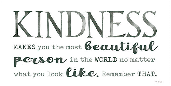 Cindy Jacobs CIN3701 - CIN3701 - Kindness - 18x9 Inspirational, Kindness, Kindness Makes You the Most Beautiful Person, Typography, Signs, Textual Art,  Black & White from Penny Lane