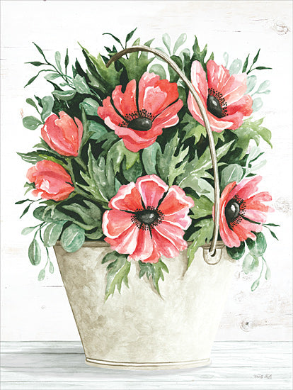 Cindy Jacobs CIN3708 - CIN3708 - Pail of Poppies - 12x16 Flowers, Red Flowers, Poppies, Pail, Pail of Poppies, Farmhouse/Country, Spring from Penny Lane