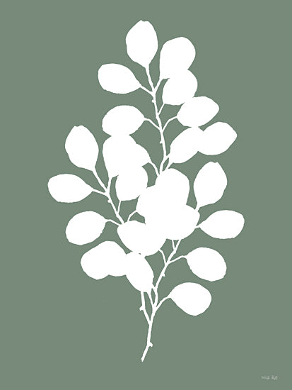Cindy Jacobs CIN3817 - CIN3817 - Leaf Silhouette on Sage II - 12x16 Leaf, Silhouette, Green & White, Botanical, Nature from Penny Lane