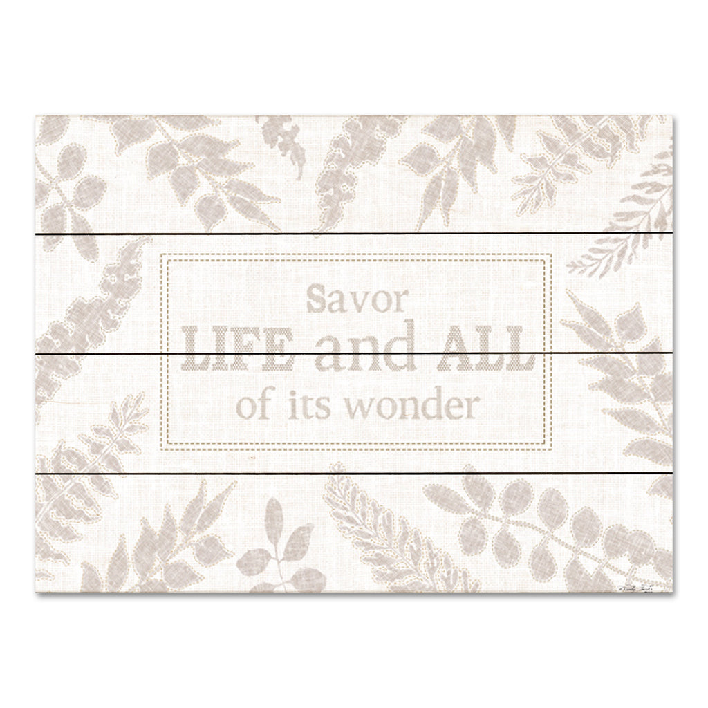 Cindy Jacobs CIN3885PAL - CIN3885PAL - Savor Life - 16x12 Inspirational, Savor Life and All of Its Wonder, Typography, Signs, Textual Art, Greenery, Neutral Palette from Penny Lane