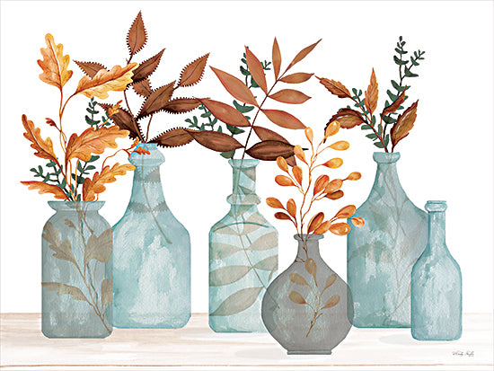 Cindy Jacobs CIN3922 - CIN3922 - Spice Leaves - 16x12 Still Life, Glass Bottles, Leaves, Spice Leaves, Fall, Decorative from Penny Lane