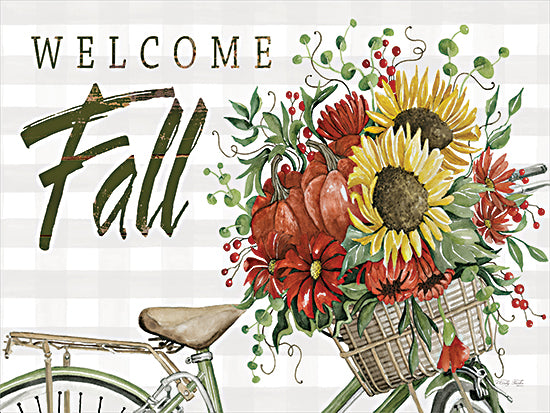 Cindy Jacobs CIN3923 - CIN3923 - Welcome Fall Bicycle - 18x12 Welcome Fall, Fall, Typography, Signs, Textual Art, Bicycle, Bike, Flowers, Fall Flowers, Sunflowers, Farmhouse/Country from Penny Lane