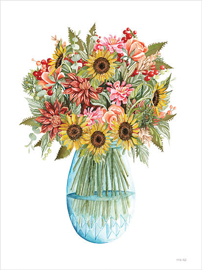 Cindy Jacobs CIN3961 - CIN3961 - Sunny Days Bouquet - 12x16 Flowers, Bouquet, Vase, Black-eyed Susan's, Pink Flowers, Spring, Botanical from Penny Lane