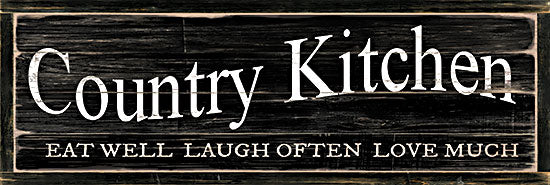 Cindy Jacobs CIN3974A - CIN3974A - Country Kitchen - 36x12 Kitchen, Country Kitchen, Eat Well, Laugh Often, Love Much, Typography, Signs, Textual Art, Farmhouse/Country, Black & White from Penny Lane