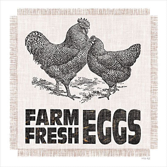 Cindy Jacobs CIN3977 - CIN3977 - Farm Fresh Eggs - 12x12 Kitchen, Farm Fresh Eggs, Typography, Signs, Textual Art, Chicken, Rooster, Linen, Farmhouse/Country from Penny Lane