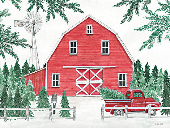 Cindy Jacobs CIN4010 - CIN4010 - Grizwold Tree Farm - 16x12 Christmas, Holidays, Barn, Red Barn, Farm, Christmas Trees, Windmill, Christmas Tree Farm, Truck, Red Truck, Farmhouse/Country, Winter from Penny Lane