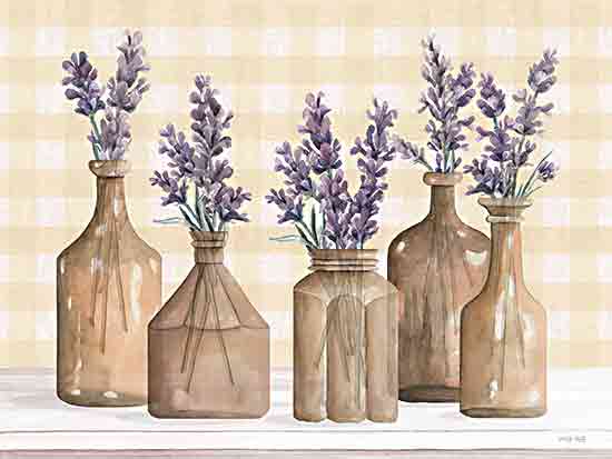 Cindy Jacobs CIN4065 - CIN4065 - Honeybloom Lavender I - 16x12 Still Life, Lavender, Copper Color, Glass Jars, Plaid, Herbs, French Country from Penny Lane