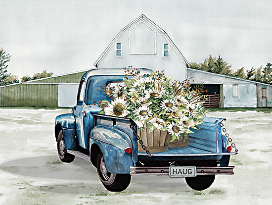 Cindy Jacobs CIN4109 - CIN4109 - Country Flower Delivery III  - 16x12 Farm, Barn, Truck, Blue Truck, Flowers, Sunflowers, White Sunflowers, Flower Farm, Truck Bed Floral from Penny Lane