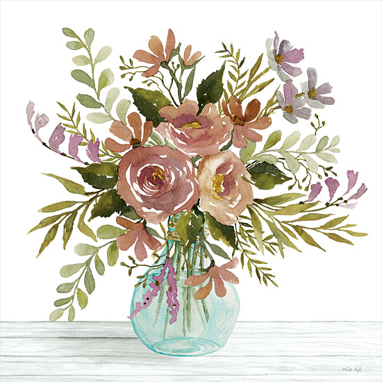 Cindy Jacobs CIN4127 - CIN4127 - Whimsy Floral I - 12x12 Flowers, Pink Flowers, Greenery, Bouquet, Vase, Light Blue Vase from Penny Lane