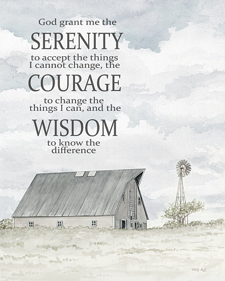 Cindy Jacobs CIN4150 - CIN4150 - Serenity Prayer - 12x16 Religious, Inspirational, God Grant Me the Serenity to Accept the Things I Cannot Change, Typography, Signs, Textual Art, Barn, Farm, Landscape, Silo, Neutral Palette from Penny Lane