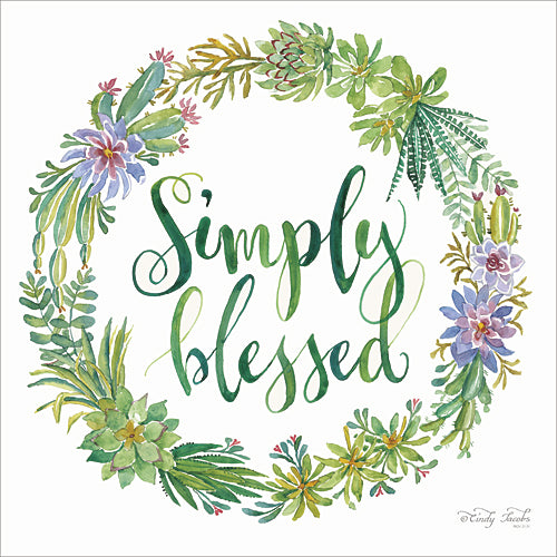 Cindy Jacobs CIN422 - Simply Blessed Succulent Wreath - Inspirational, Succulent, Wreath from Penny Lane Publishing