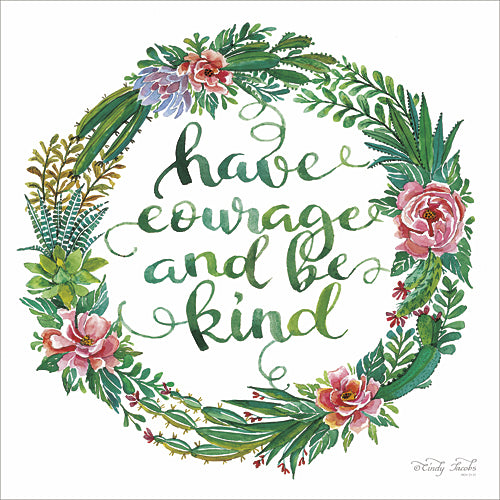Cindy Jacobs CIN424 - Have Courage Succulent Wreath - Inspirational, Succulent, Wreath from Penny Lane Publishing