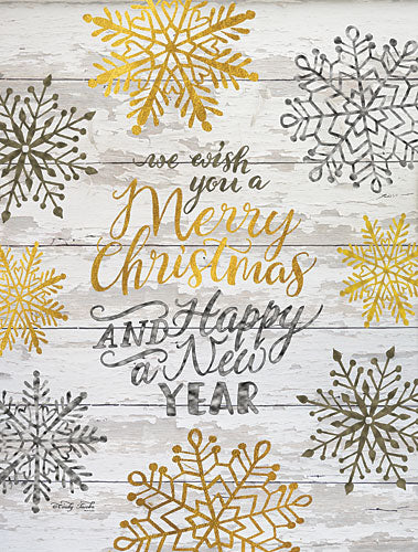 Cindy Jacobs CIN764 - Merry Christmas and Happy New Year - Holiday, Snowflakes, Winter, Gold, Silver from Penny Lane Publishing