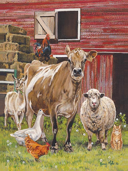 Bonnie Mohr COW140 - Barnyardigans - Cow, Sheep, Rooster, Goose, Barn, Farm from Penny Lane Publishing
