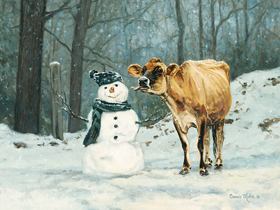 Bonnie Mohr COW251 - Well Hello There - Cow, Snowman, Winter, Snow from Penny Lane Publishing