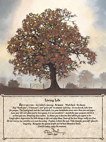 Bonnie Mohr COW283 - Fall Living Life - Tree, Poem, Landscape, Inspirational, Sign from Penny Lane Publishing