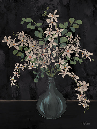 Cat Thurman Designs CTD129 - CTD129 - Spring Bouquet - 12x16 Flowers, Pink Flowers, Greenery, Eucalyptus, Vase, Black Background, Bouquet, Spring, Spring Flowers from Penny Lane
