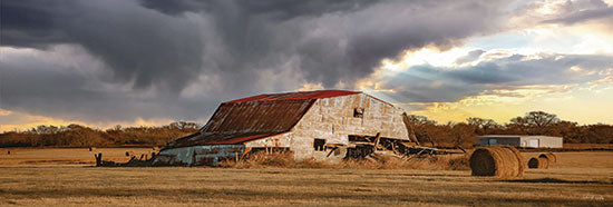 Dakota Diener DAK143A - DAK143A - Storm is Coming - 36x12 Barn, Farm, Storm, Weather, Photography, Fall, Haybales, Landscape from Penny Lane