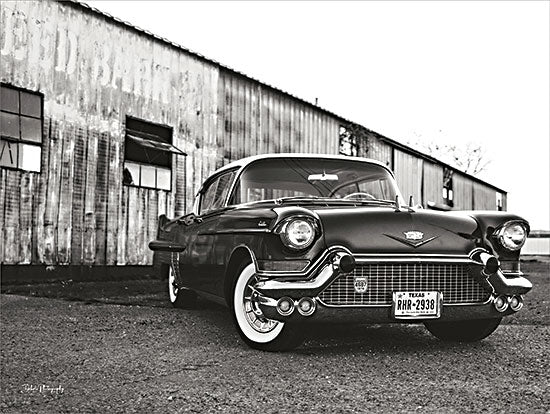Dakota Diener DAK164 - DAK164 - Vintage Vehicle III - 16x12 Photography, Car, Cadillac, Vintage, Old Fashioned, Black & White, Masculine, Old Building from Penny Lane