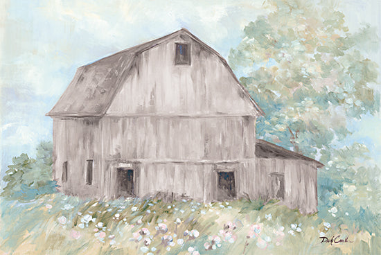 Debi Coules DC132 - DC132 - Beautiful Day on the Farm - 18x12 Barn, Farm, Spring, Flowers, Wildflowers, Pastel, Brown Barn from Penny Lane