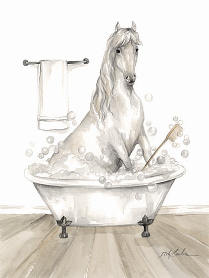 Debi Coules DC143 - DC143 - Splish Splash I Am Taking a Bath - 12x16 Bath, Whimsical, Horse, Bathtub, Bubbles, Farm Animal, Farmhouse/Country, Splish Splash I am Taking a Bath from Penny Lane