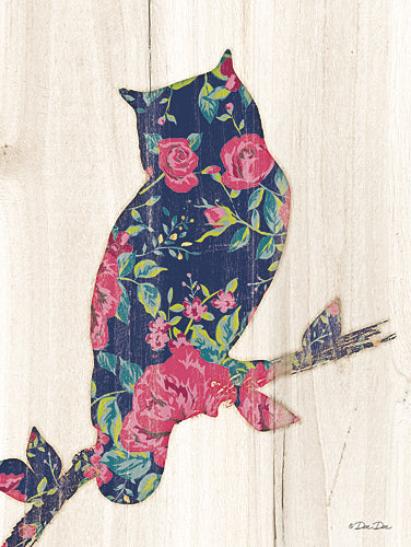 Dee Dee DD1530A - Floral Owl - Wood Planks, Owl, Bird, Floral from Penny Lane Publishing