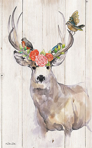 Dee Dee DD1609 - Deer Rose Perch - Deer, Flowers, Birds from Penny Lane Publishing