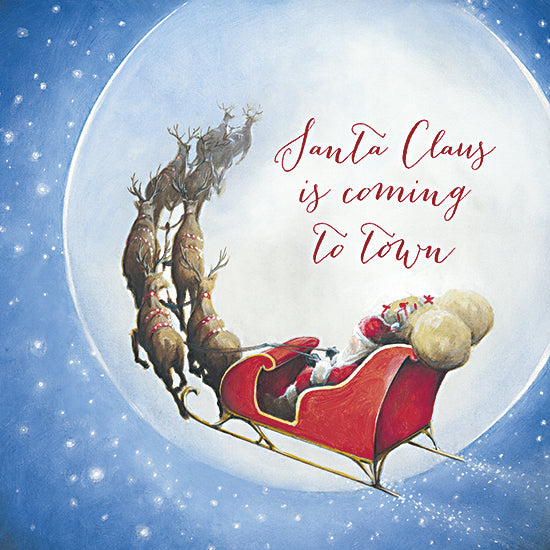 Dee Dee DD1680 - DD1680 - Santa Claus is Coming to Town - 12x12 Christmas, Holidays, Santa Claus, Reindeer, Santa Claus is Coming to Town, Typography, Signs, Textual Art, Christmas Eve, Sleigh, Whimsical, Winter from Penny Lane