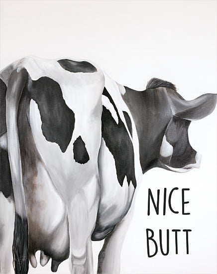 Diane Fifer DF141 - DF141 - Rear View Cow - 16x12 Cow, Humorous, Black & White from Penny Lane