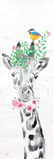 Diane Fifer DF165A - DF165A - Sparkle the Giraffe - 12x36 Giraffe, Bird, Flowers, Whimsical, Greenery, Animals from Penny Lane